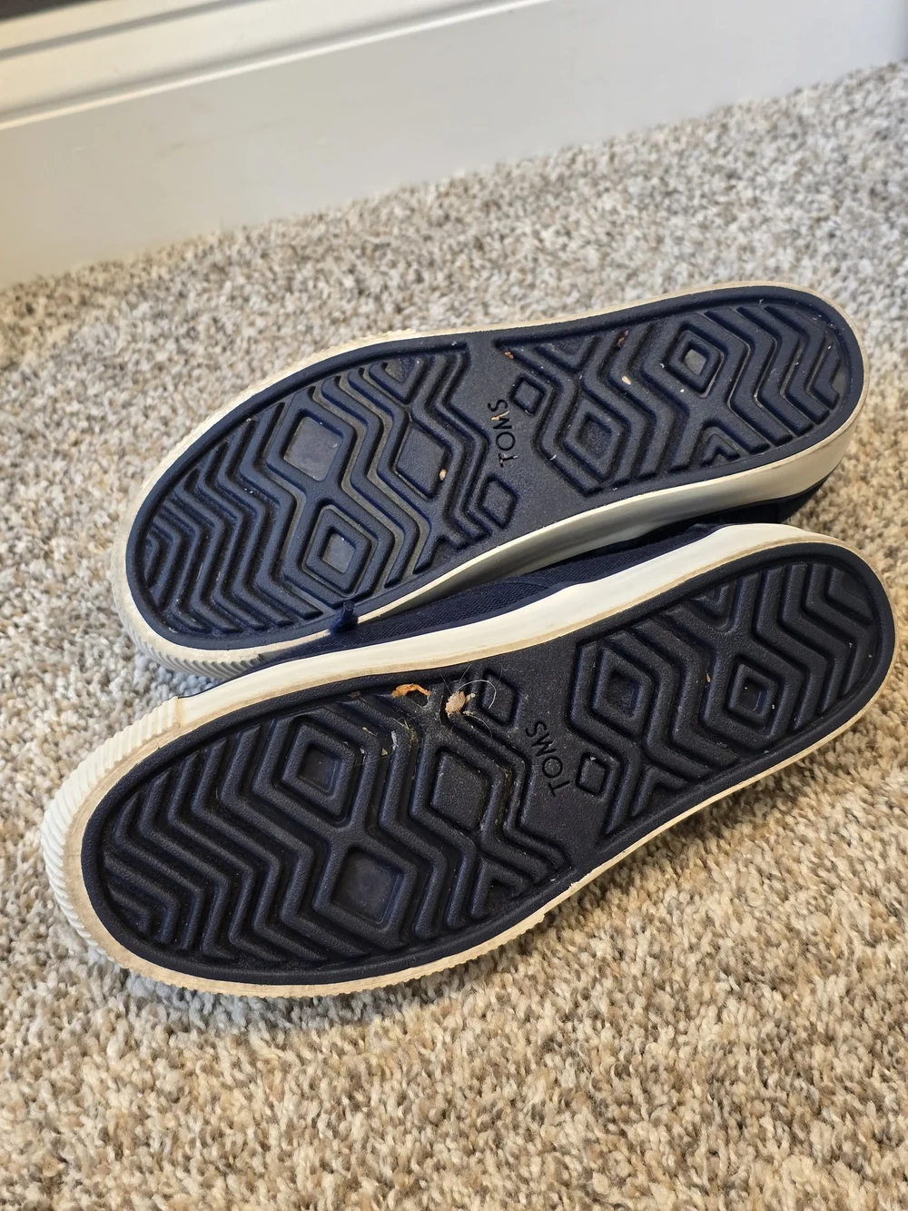 Toms Navy Canvas Platform Lace-Up Sneakers - Size 7